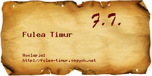Fulea Timur névjegykártya